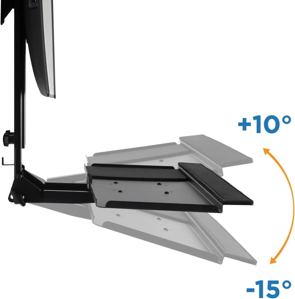 Monitor and Keyboard Wall Mount with CPU Holder Black Wall Mounted Desk - Monitor and Keyboard Wall Mount with CPU Holder - Mount-It! - MI-7919