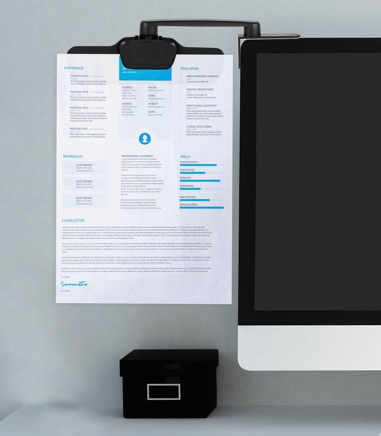 Monitor Copyholder Document Clip Black Desk Accessories - Monitor Copyholder Document Clip - Mount-It! - MI-9005