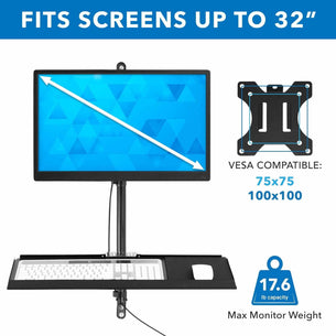 Black Wall Mounted Desk - Monitor Wall Mount Workstation - Mount-It! - MI-7991 Black Wall Mounted Desk - Monitor Wall Mount Workstation - Mount-It! - MI-7991
