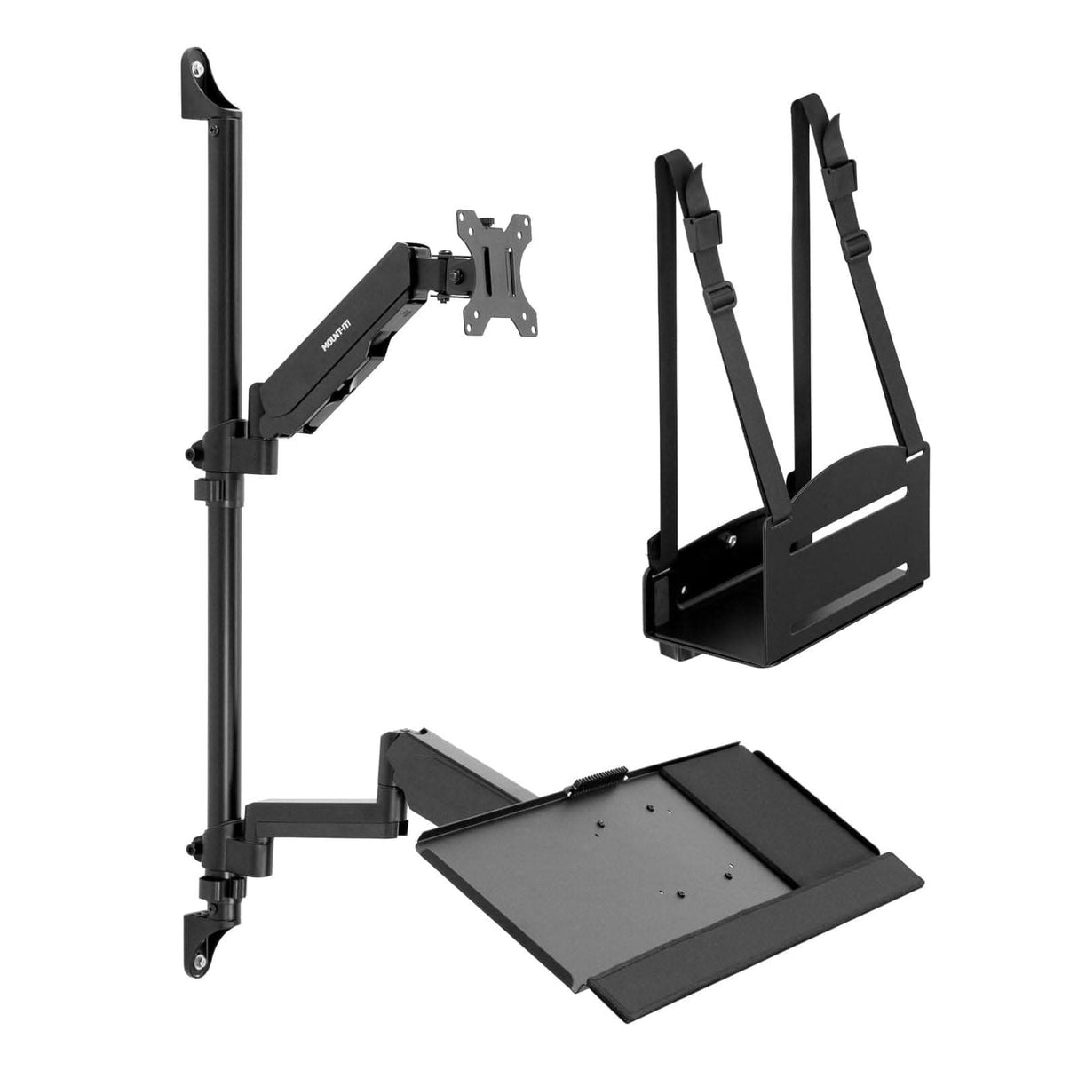 Monitor Wall Mount Workstation Black Wall Mounted Desk - Monitor Wall Mount Workstation - Mount-It! - MI-7991