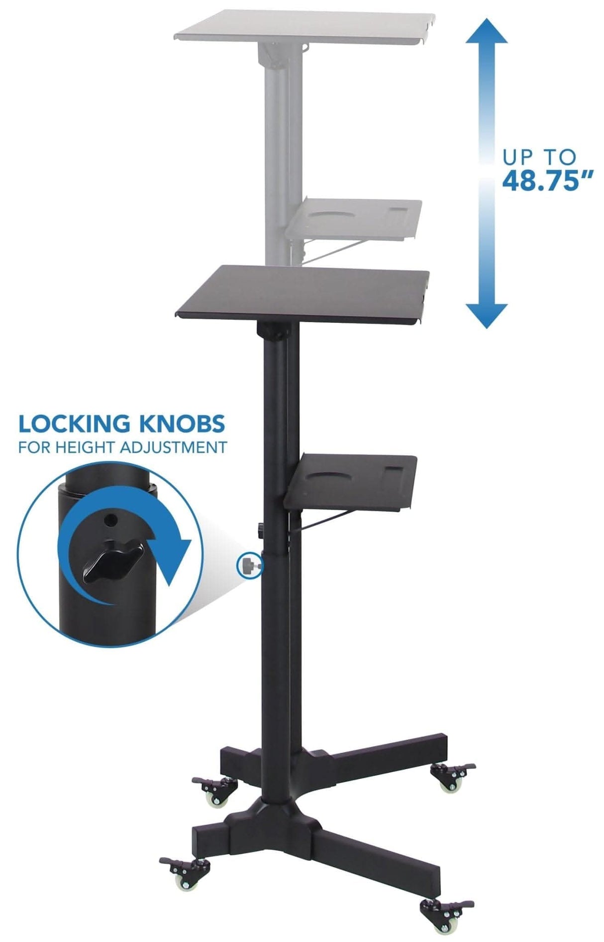 Portable Presentation Lectern Black Mobile Standing Desk - Portable Presentation Lectern - Mount-It! - MI-7971