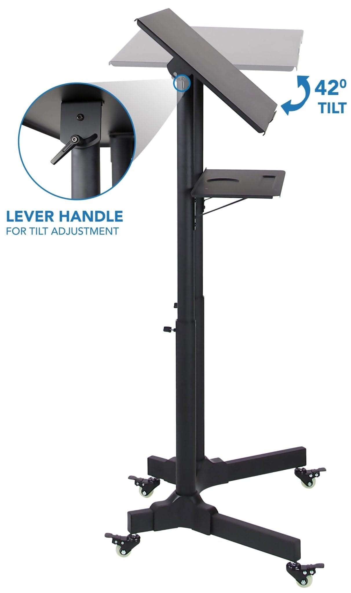 Portable Presentation Lectern Black Mobile Standing Desk - Portable Presentation Lectern - Mount-It! - MI-7971