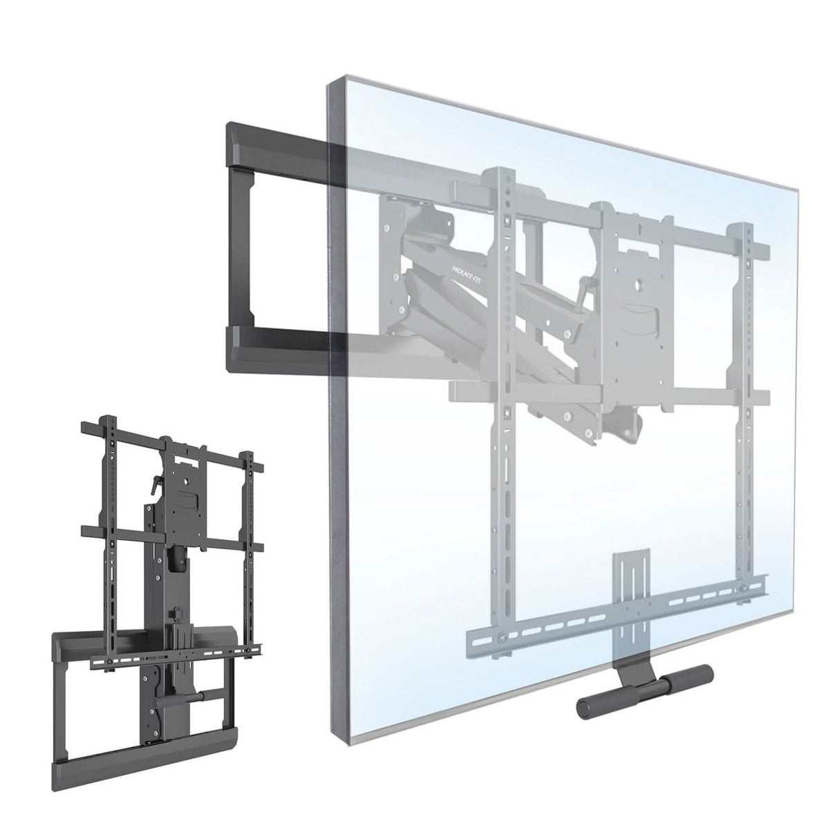 Pull Down Fireplace TV Mount - For TVs up to 65" Black TV Mount - Pull Down Fireplace TV Mount - For TVs up to 65" - Mount-It! - MI-384