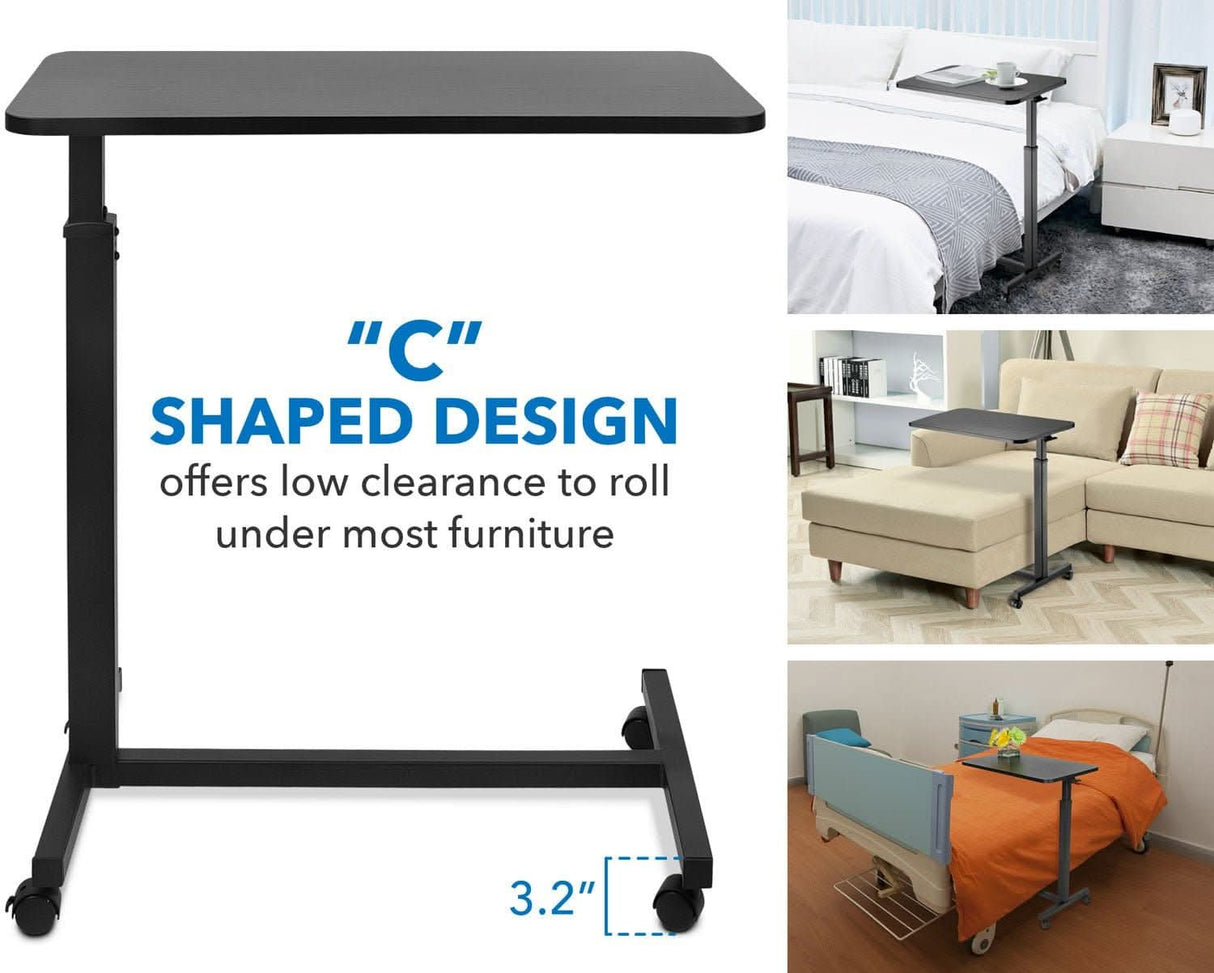 Rolling Over Bed Table Black Mobile Standing Desk - Rolling Over Bed Table - Mount-It! - MI-7987