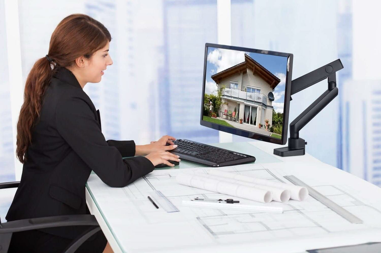 Single Monitor Desk Mount Black Monitor Mount - Single Monitor Desk Mount - Mount-It! - MI-2671