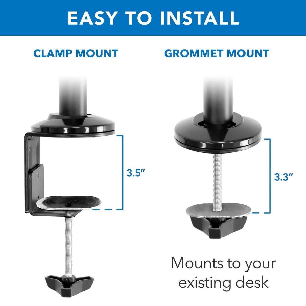 Single Monitor Sit-Stand Desk Mount with Keyboard Tray Black Desk Converters - Single Monitor Sit-Stand Desk Mount with Keyboard Tray - Mount-It! - MI-7995