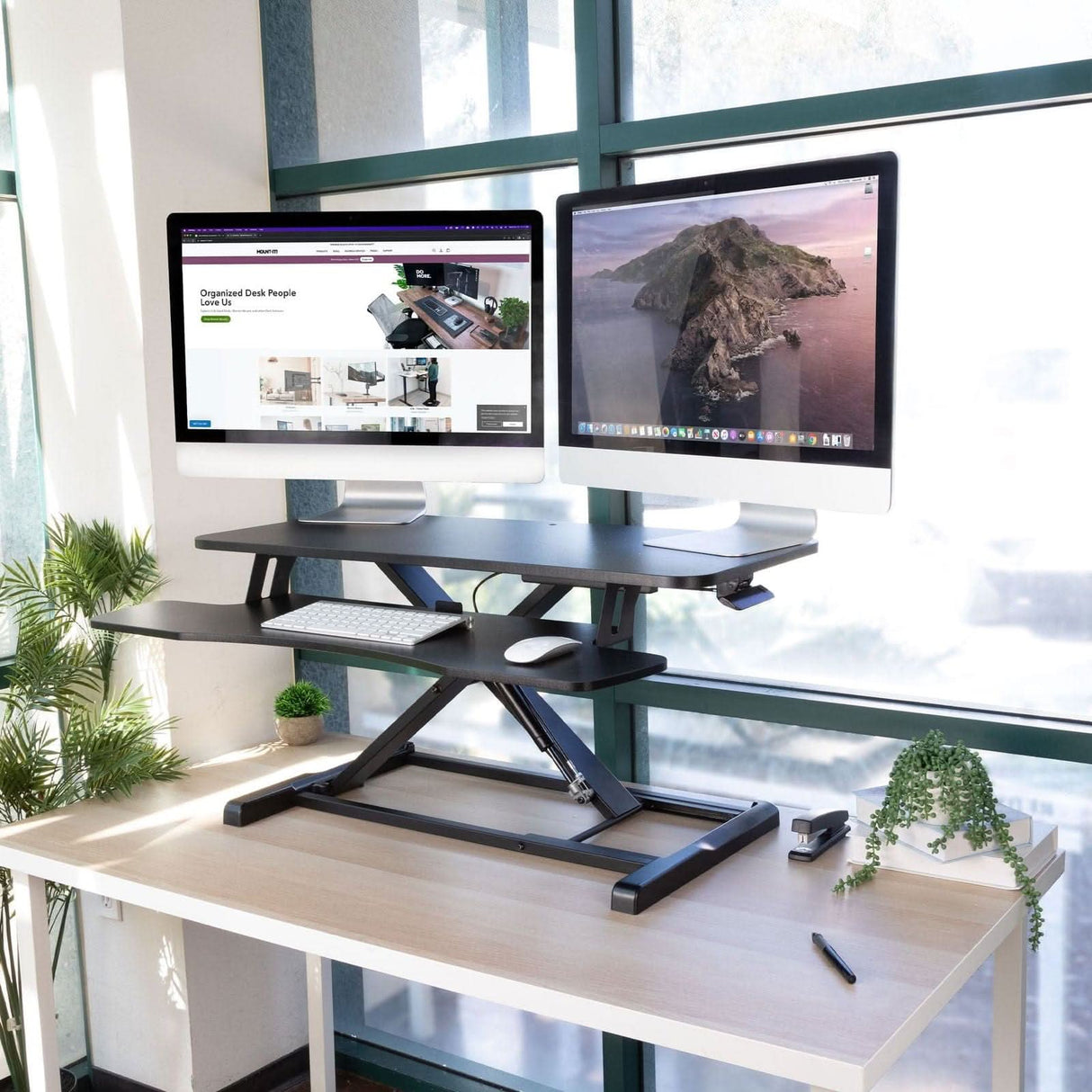 Standing Desk Converter Black Desk Converters - Standing Desk Converter - Mount-It! - MI-8050