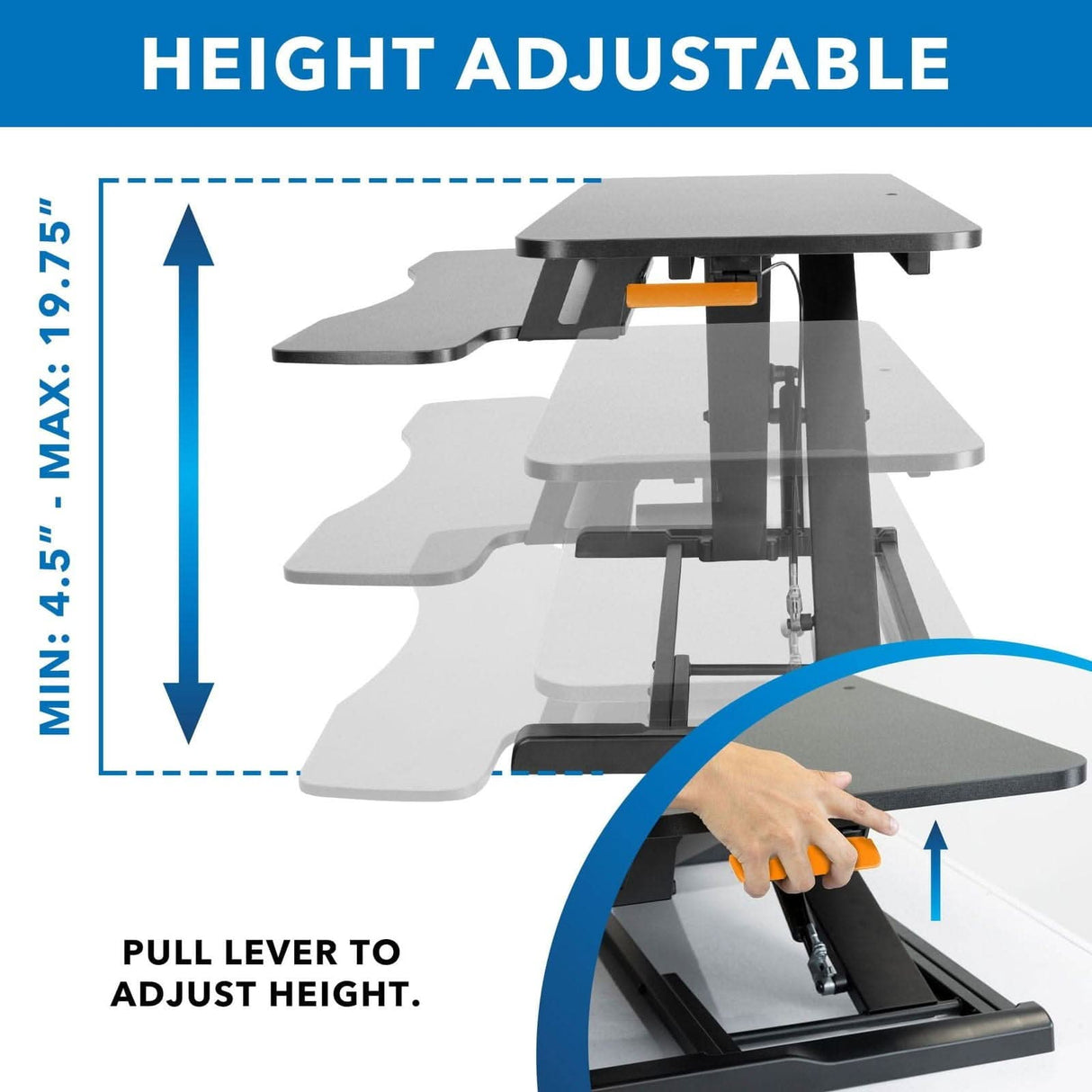 Standing Desk Converter Black Desk Converters - Standing Desk Converter - Mount-It! - MI-8050