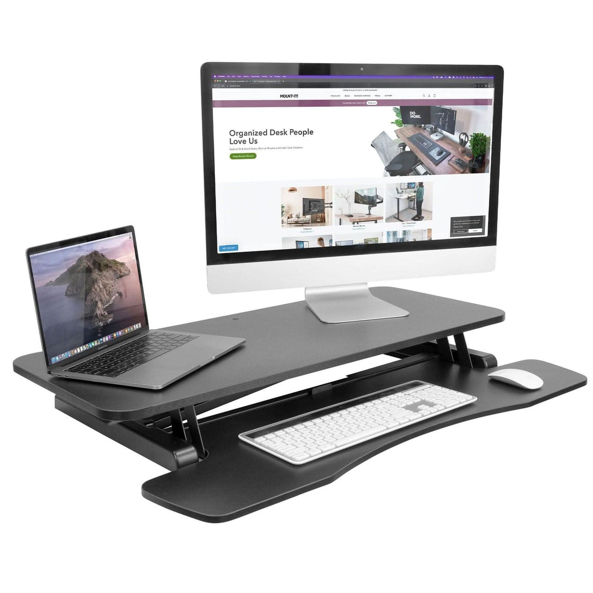 Standing Desk Converter Black Desk Converters - Standing Desk Converter - Mount-It! - MI-8050