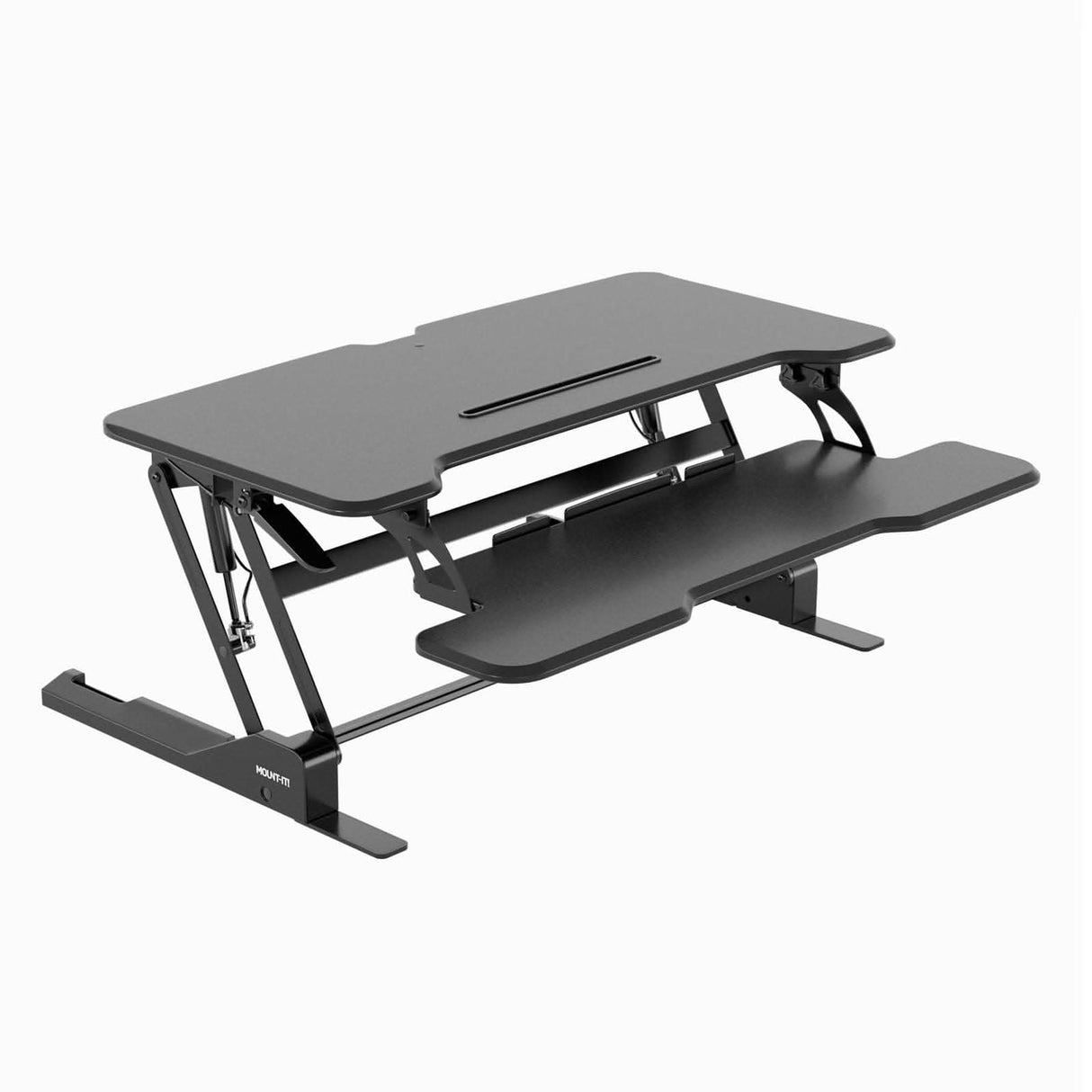 Standing Desk Converter with 38" Desktop Black Desk Converters - Standing Desk Converter with 38" Desktop - Mount-It! - MI-15009