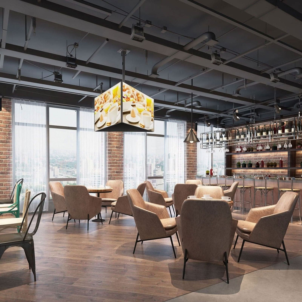 Triple TV Display Ceiling Mount Black TV Mount - Triple TV Display Ceiling Mount - Mount-It! - MI-515