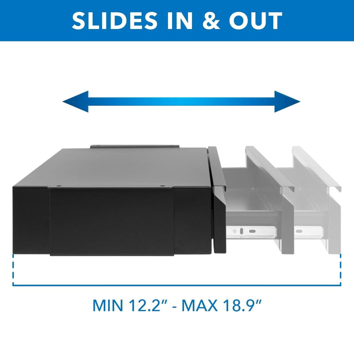 Black Desk Accessories - Under Desk Drawer with Lock - Mount-It! - MI-7295