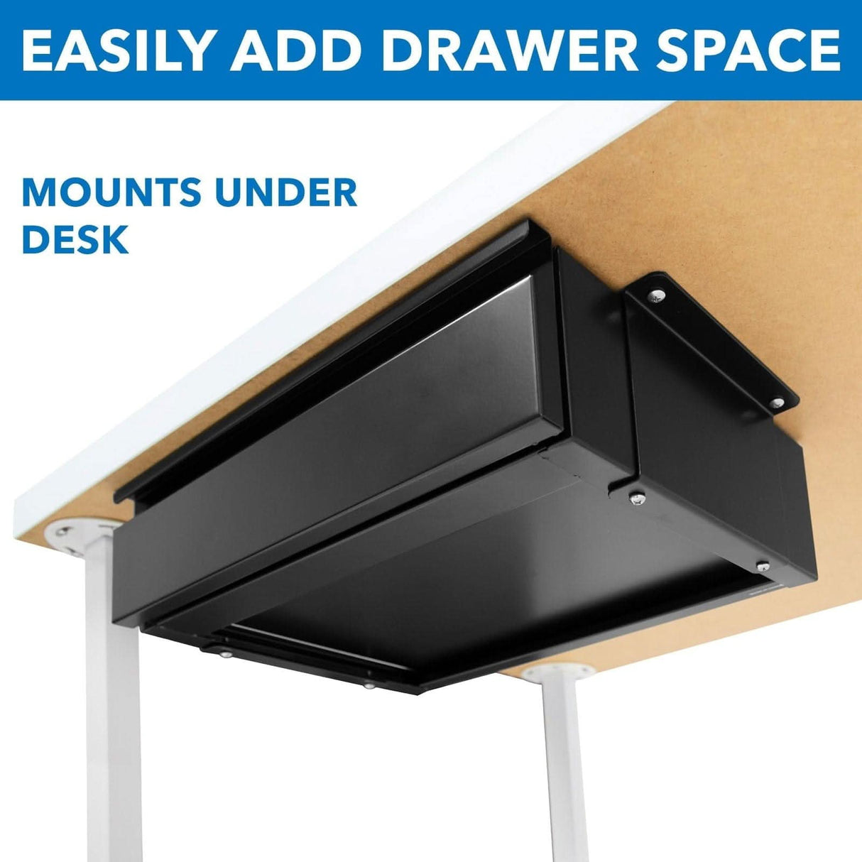 Under Desk Pull-Out Drawer Kit Black Desk Accessories - Under Desk Pull-Out Drawer Kit - Mount-It! - MI-7290