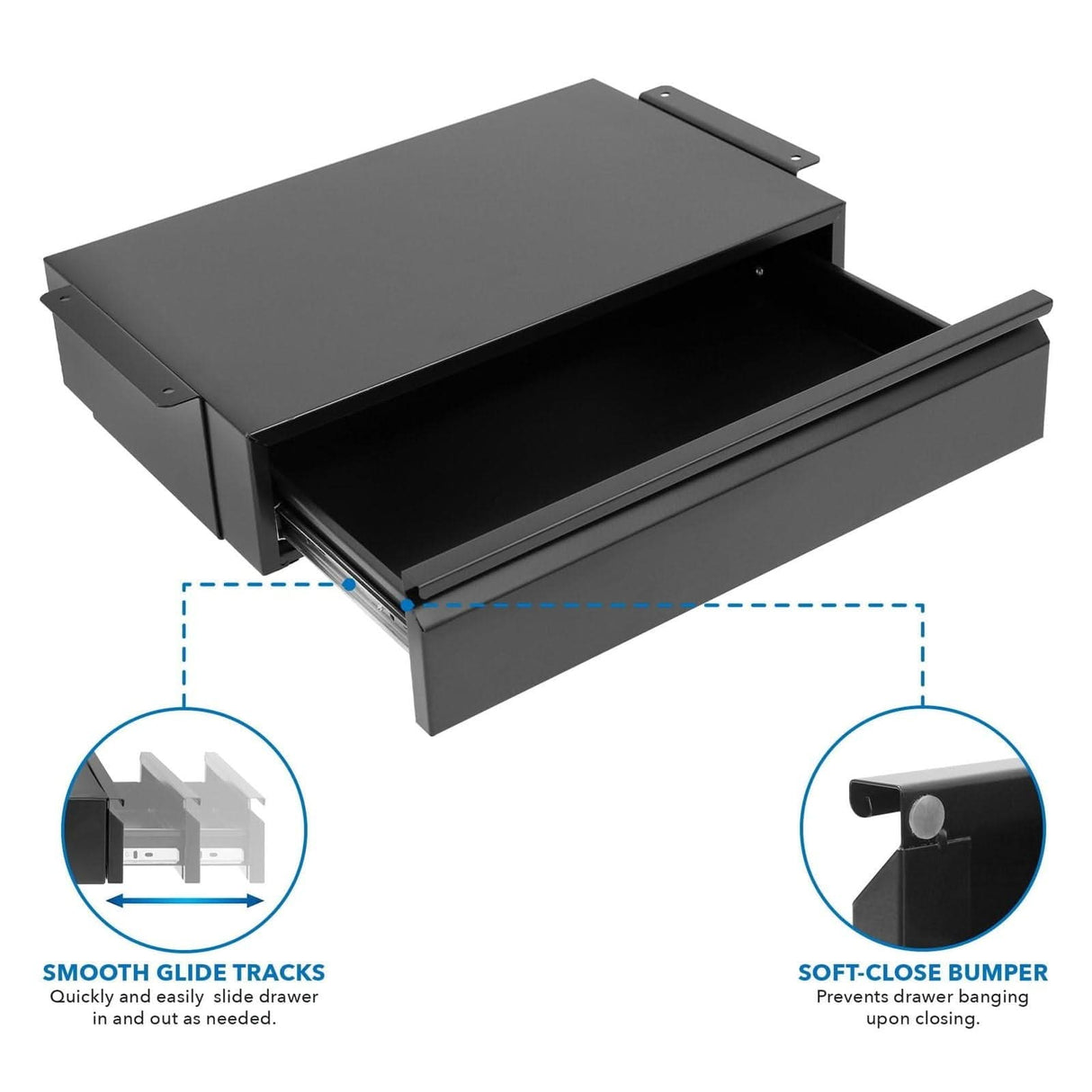 Under Desk Pull-Out Drawer Kit Black Desk Accessories - Under Desk Pull-Out Drawer Kit - Mount-It! - MI-7290