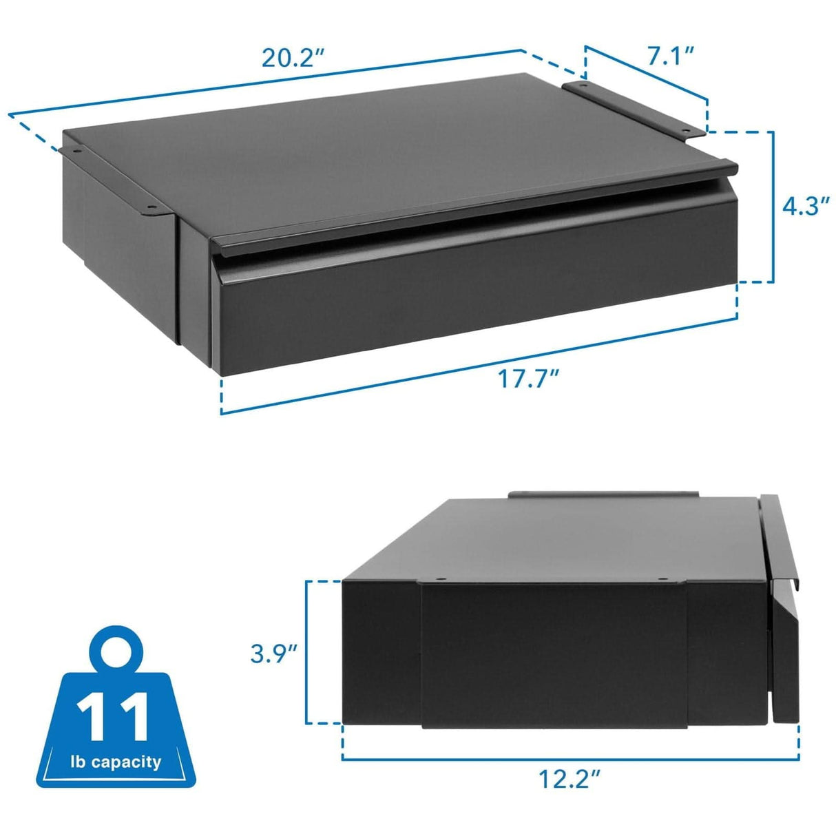 Under Desk Pull-Out Drawer Kit Black Desk Accessories - Under Desk Pull-Out Drawer Kit - Mount-It! - MI-7290