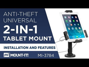 Black Tablet Stand - Universal Tablet Stand with Cable Lock - Mount-It! - MI-3784 Black Tablet Stand - Universal Tablet Stand with Cable Lock - Mount-It! - MI-3784