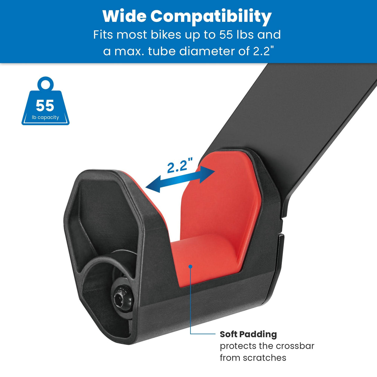 Bike Wall Mount with Adjustable Angle Black Bicycle Mount - WheelsUp Series Bike Wall Mount with Adjustable Angle - Mount-It! - MI-9022