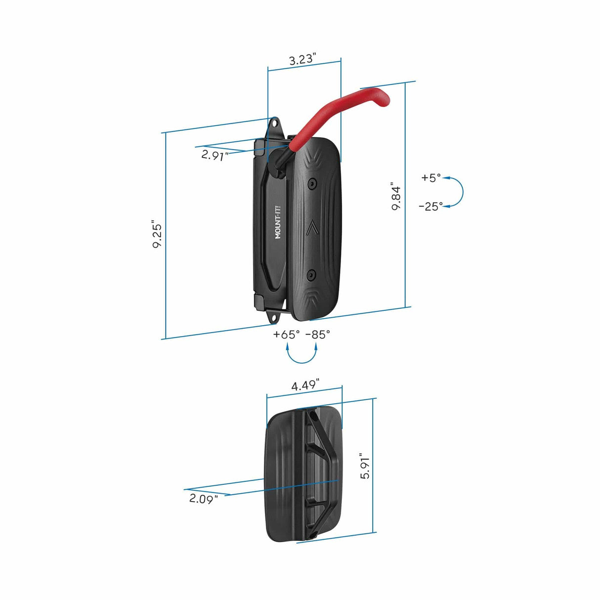 Vertical Bike Wall Mount Black Bicycle Mount - WheelsUp Series Vertical Bike Wall Mount - Mount-It! - MI-9021