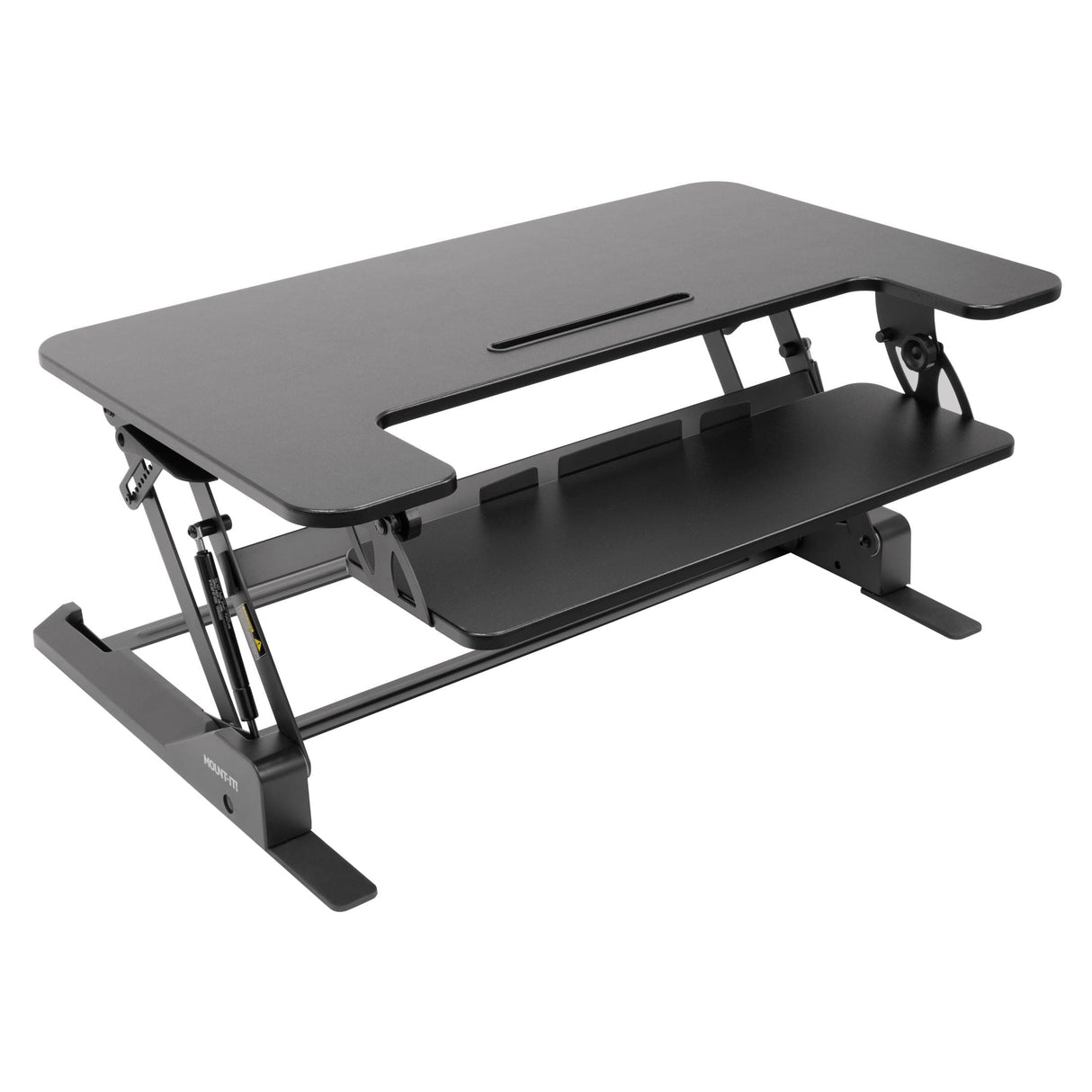 Wide Standing Desk Converter with Gas Spring Black Desk Converters - Wide Standing Desk Converter with Gas Spring - Mount-It! - MI-7926