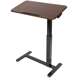 Brown Mobile Standing Desk - Height Adjustable Overbed Desk with Tilt Tabletop - Mount-It! - MI-8045 Brown Mobile Standing Desk - Height Adjustable Overbed Desk with Tilt Tabletop - Mount-It! - MI-8045