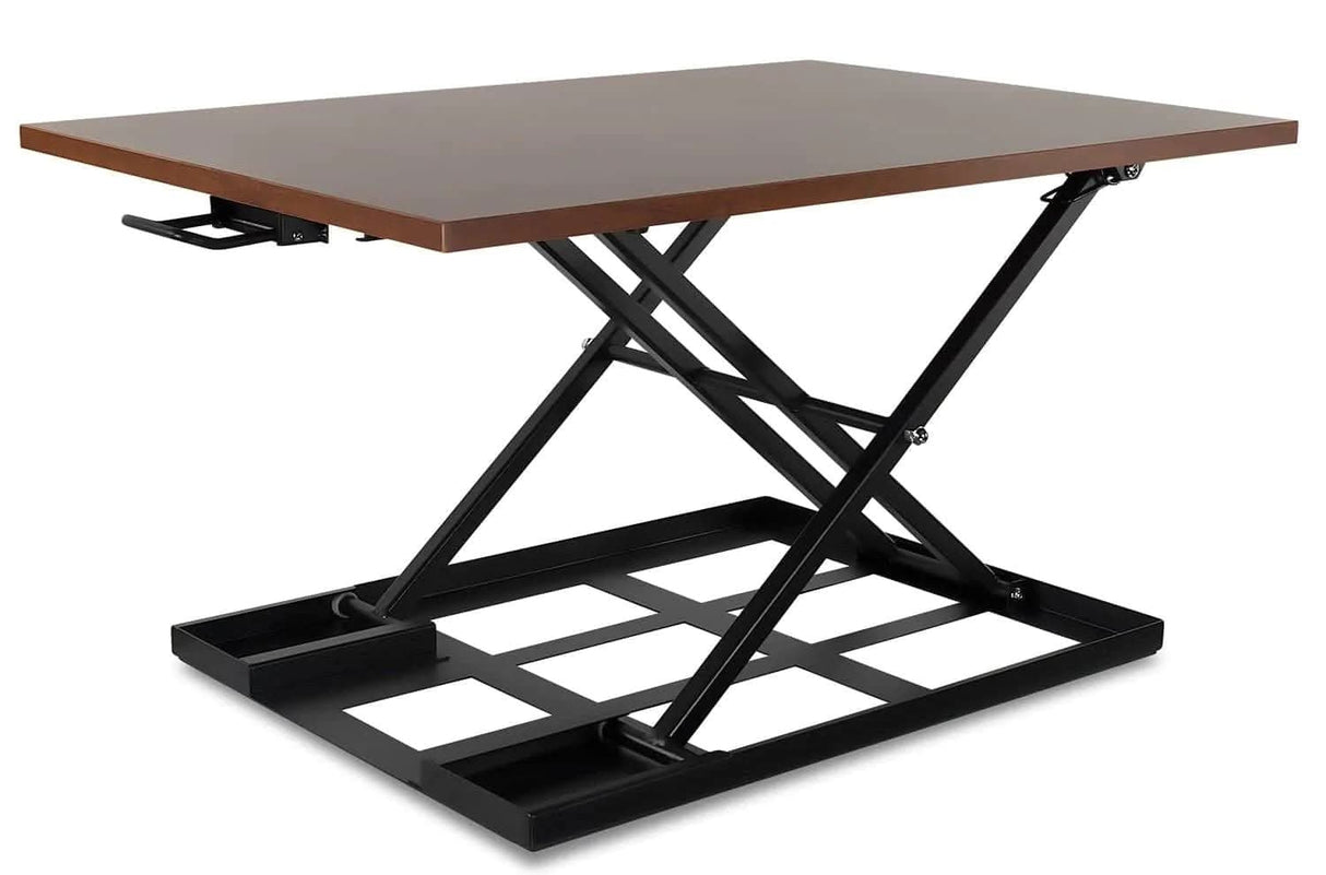 Height Adjustable X-Lift Standing Desk Converter Brown Desk Converters - Height Adjustable X-Lift Standing Desk Converter - Mount-It! - MI-7929BRN