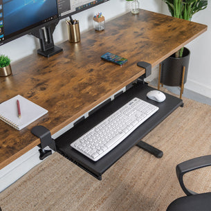 Keyboard Trays/Mounts - Clamp-on Keyboard Tray 24" x 11" - Mount-It! - MI-7180 Keyboard Trays/Mounts - Clamp-on Keyboard Tray 24" x 11" - Mount-It! - MI-7180