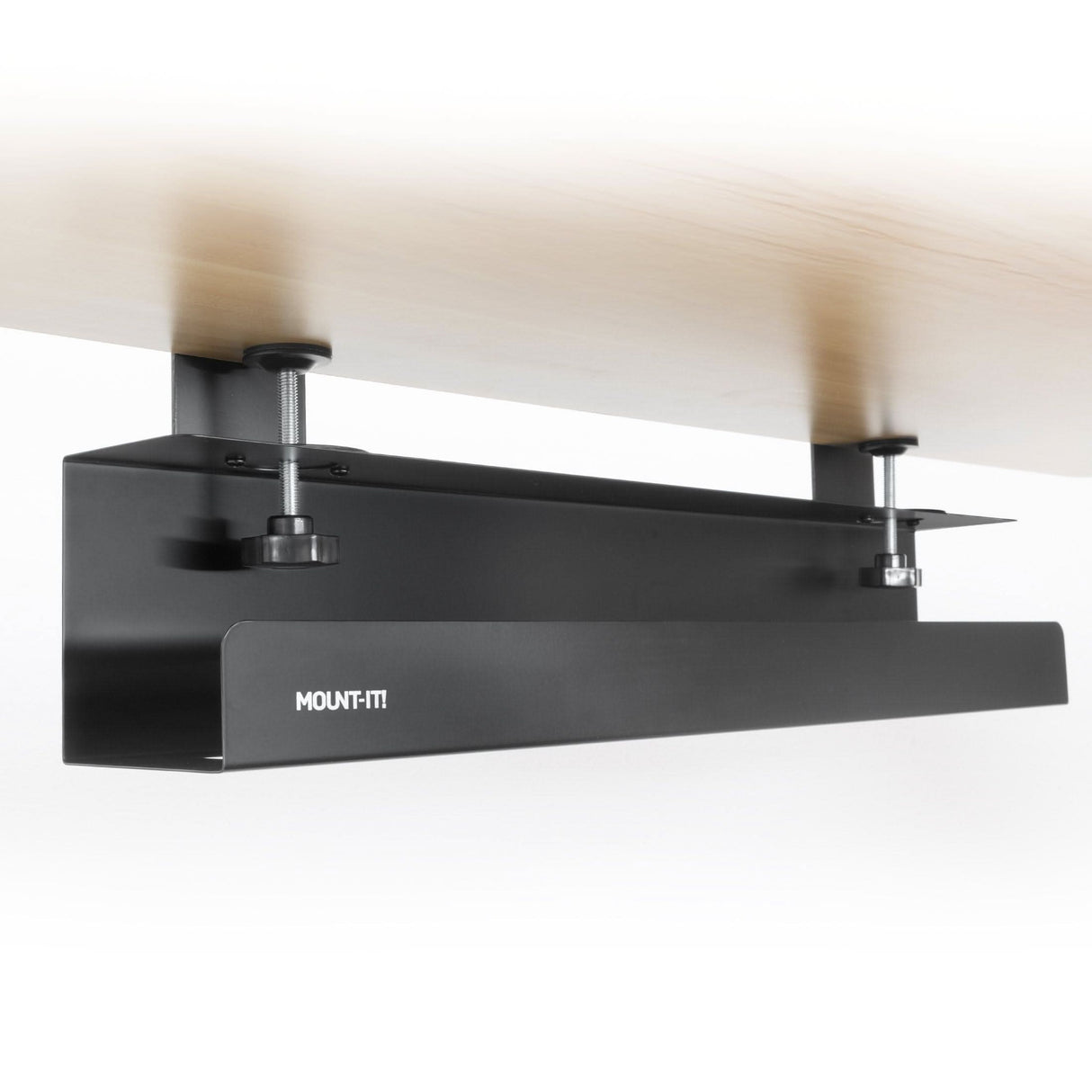 Clamp-on Under Desk Cable Management Tray Cable Management - Clamp-on Under Desk Cable Management Tray - Mount-It! - MI-7286BLK