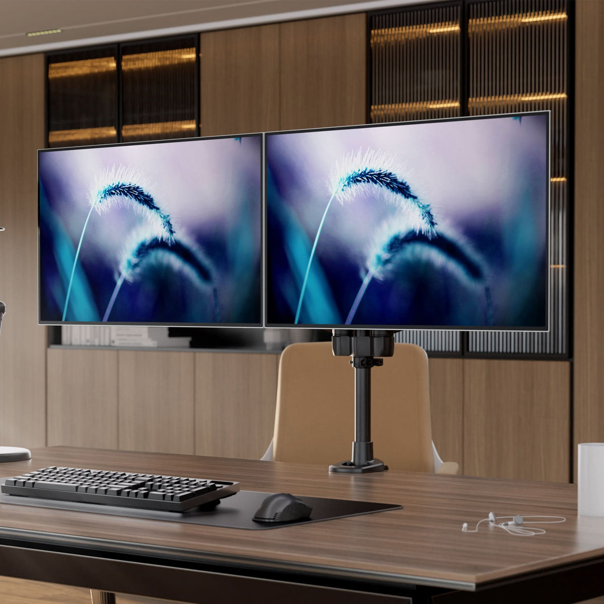 Full Motion Dual Monitor Desk Mount Monitor Mount - CLiX Series Full Motion Dual Monitor Desk Mount - Mount-It! -