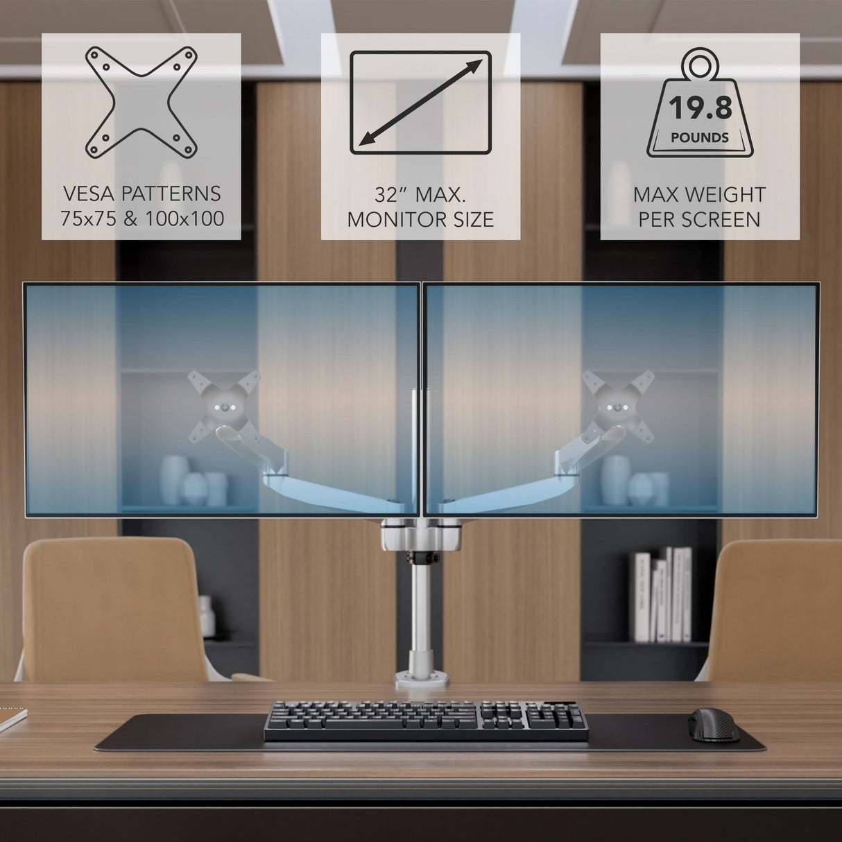 Full Motion Dual Monitor Desk Mount Monitor Mount - CLiX Series Full Motion Dual Monitor Desk Mount - Mount-It! -