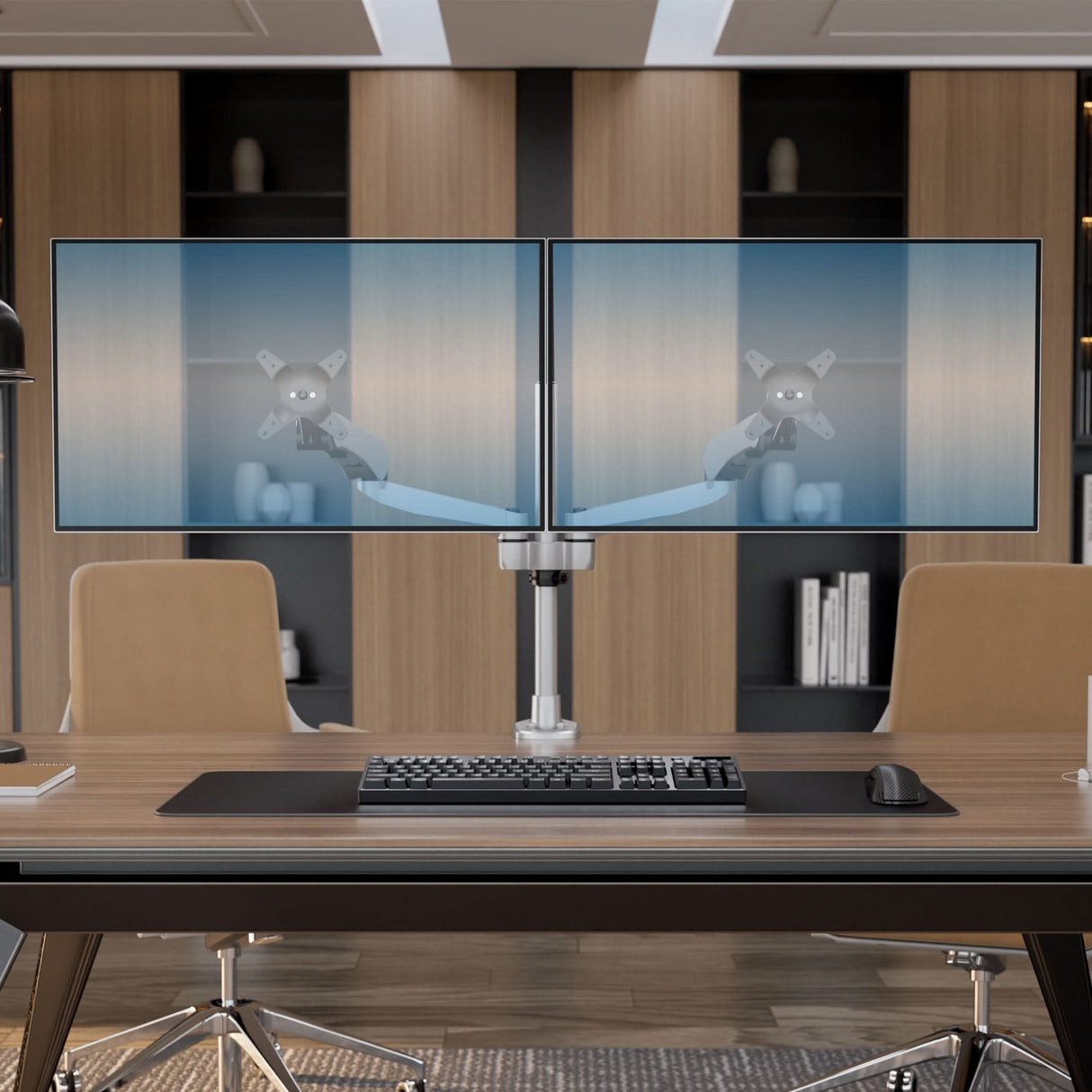 Full Motion Dual Monitor Desk Mount with Gas Spring Arms Monitor Mount - CLiX Series Full Motion Dual Monitor Desk Mount with Gas Spring Arms - Mount-It! -