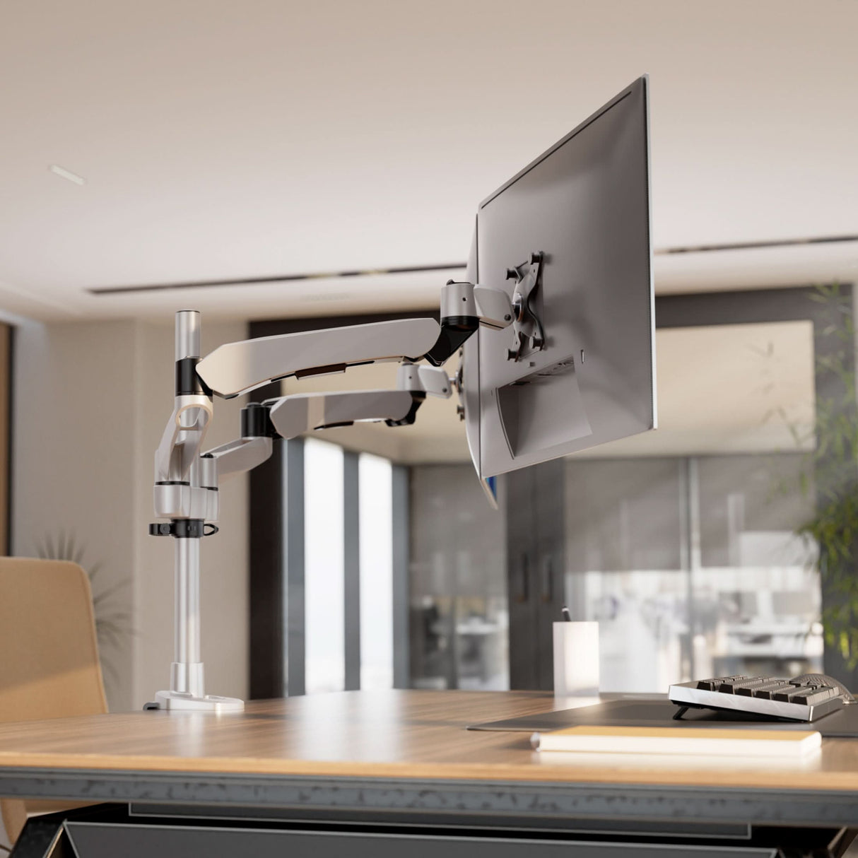 Full Motion Dual Monitor Desk Mount with Gas Spring Arms Monitor Mount - CLiX Series Full Motion Dual Monitor Desk Mount with Gas Spring Arms - Mount-It! -