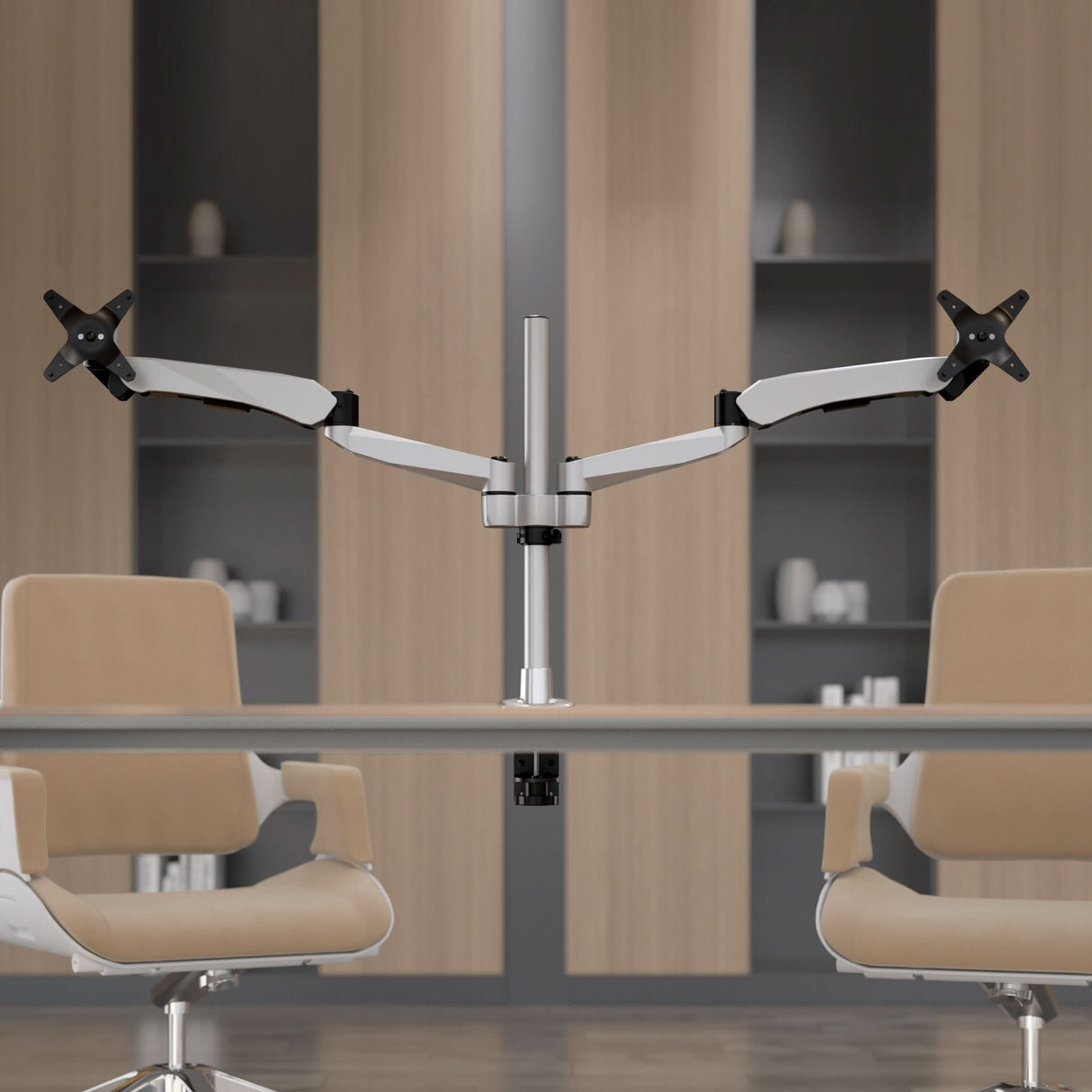 Full Motion Dual Monitor Desk Mount with Gas Spring Arms Monitor Mount - CLiX Series Full Motion Dual Monitor Desk Mount with Gas Spring Arms - Mount-It! -