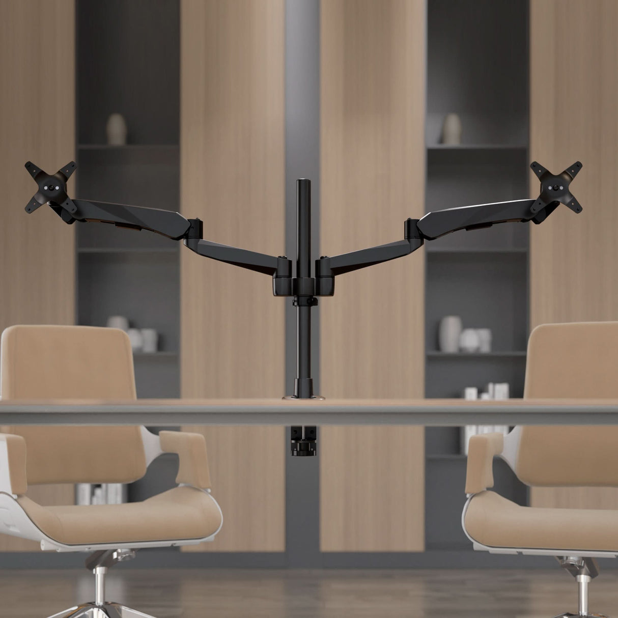 Full Motion Dual Monitor Desk Mount with Gas Spring Arms Monitor Mount - CLiX Series Full Motion Dual Monitor Desk Mount with Gas Spring Arms - Mount-It! -