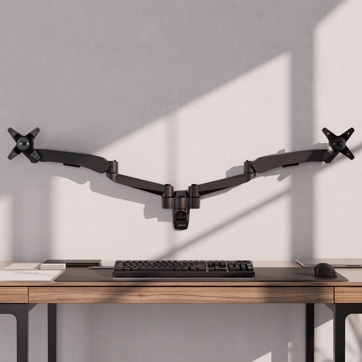 Full Motion Dual Monitor Wall Mount with Gas Spring Arms Monitor Mount - CLiX Series Full Motion Dual Monitor Wall Mount with Gas Spring Arms - Mount-It! -