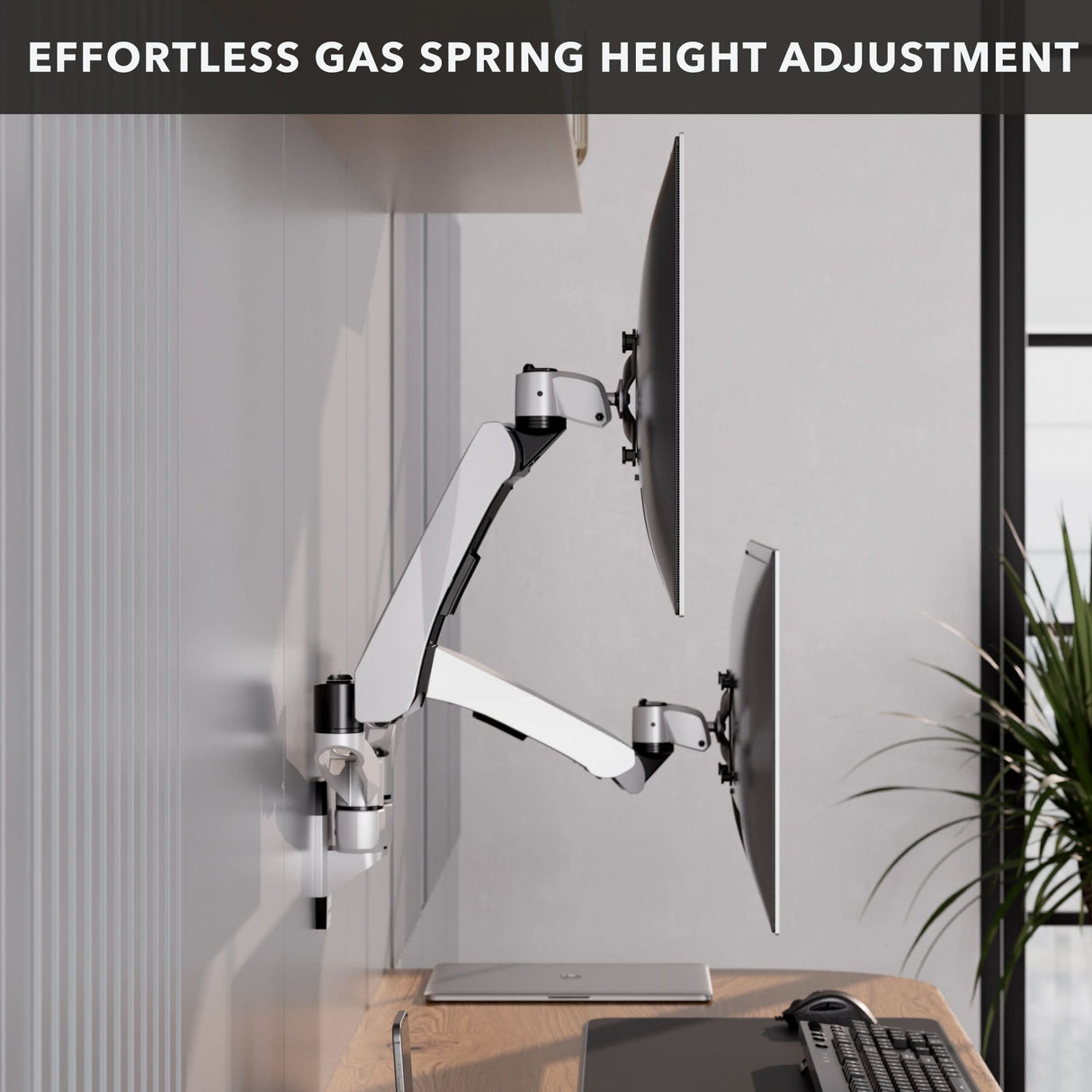 Full Motion Dual Monitor Wall Mount with Gas Spring Arms Monitor Mount - CLiX Series Full Motion Dual Monitor Wall Mount with Gas Spring Arms - Mount-It! -