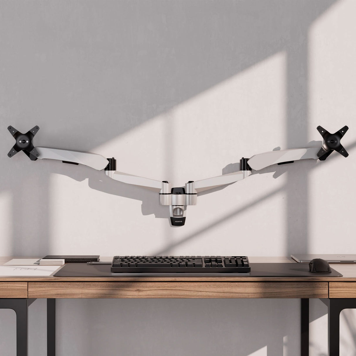 Full Motion Dual Monitor Wall Mount with Gas Spring Arms Monitor Mount - CLiX Series Full Motion Dual Monitor Wall Mount with Gas Spring Arms - Mount-It! -