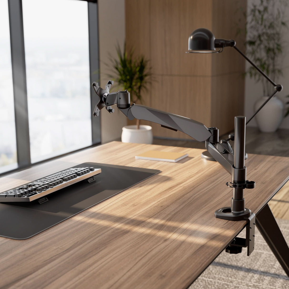 Full Motion Single Monitor Desk Mount with Gas Spring Arm Monitor Mount - CLiX Series Full Motion Single Monitor Desk Mount with Gas Spring Arm - Mount-It! -