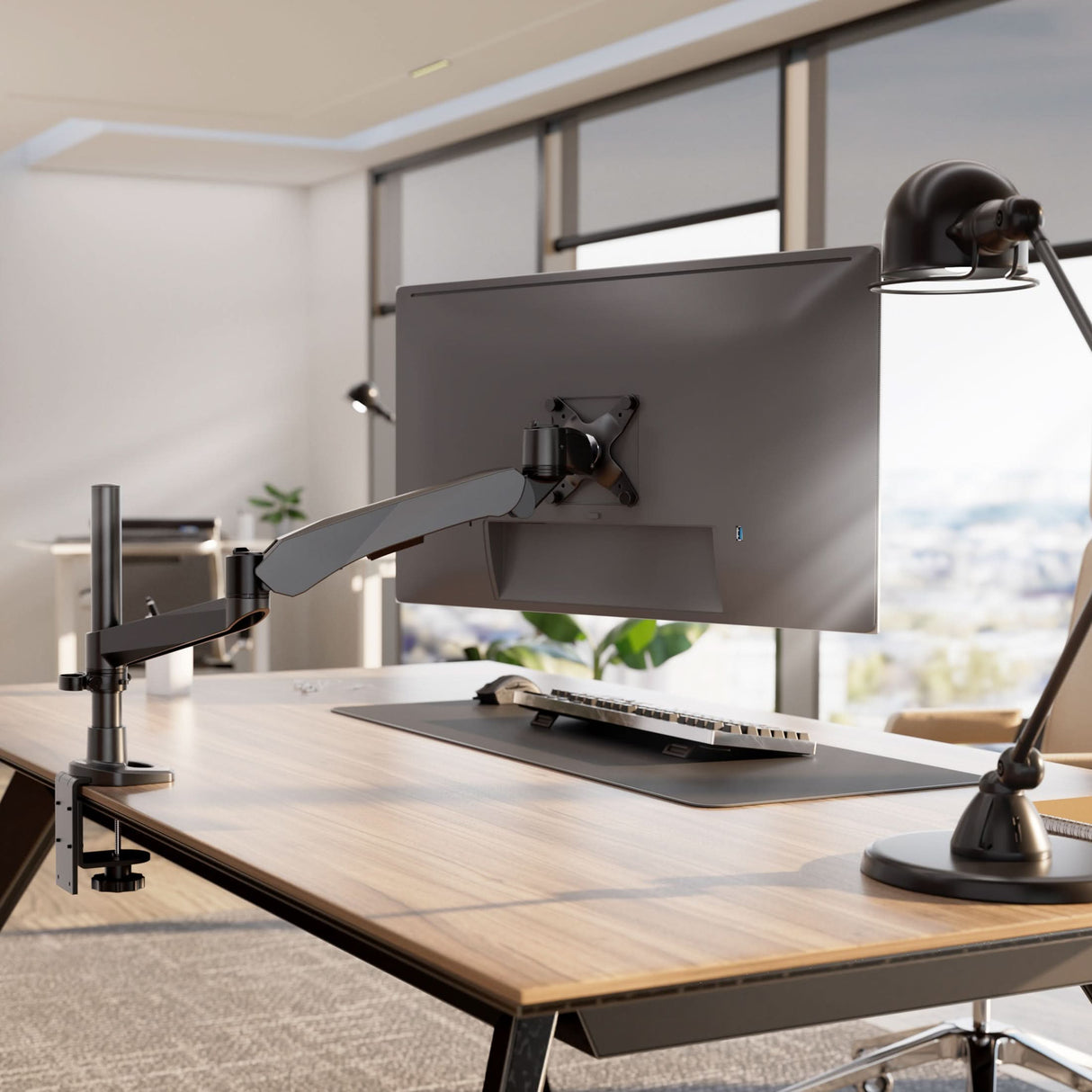 Full Motion Single Monitor Desk Mount with Gas Spring Arm Monitor Mount - CLiX Series Full Motion Single Monitor Desk Mount with Gas Spring Arm - Mount-It! -