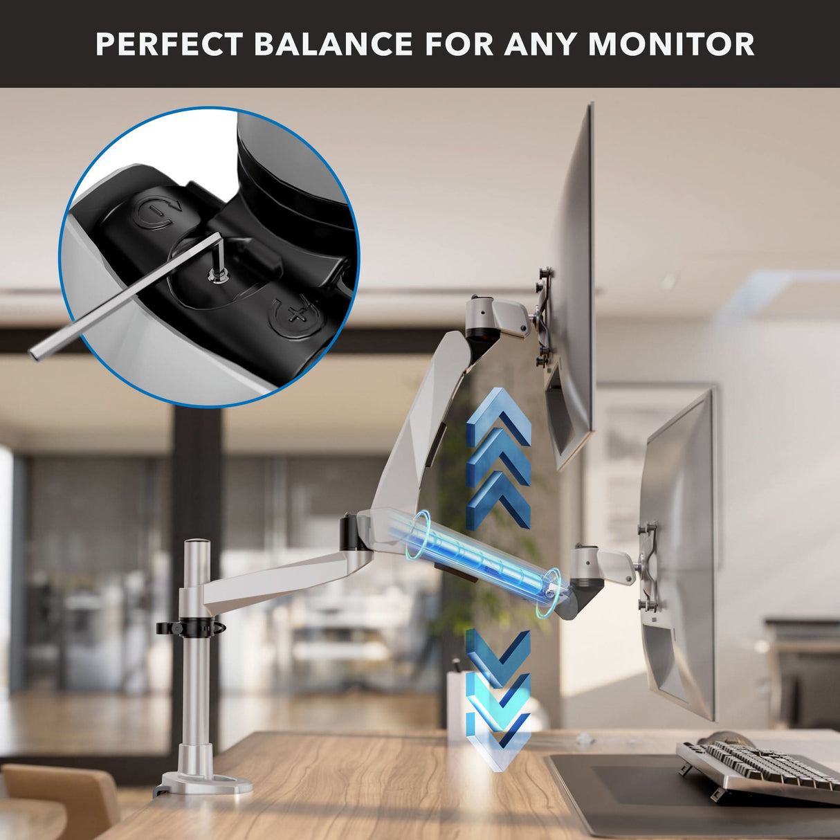 Full Motion Single Monitor Desk Mount with Gas Spring Arm Monitor Mount - CLiX Series Full Motion Single Monitor Desk Mount with Gas Spring Arm - Mount-It! -