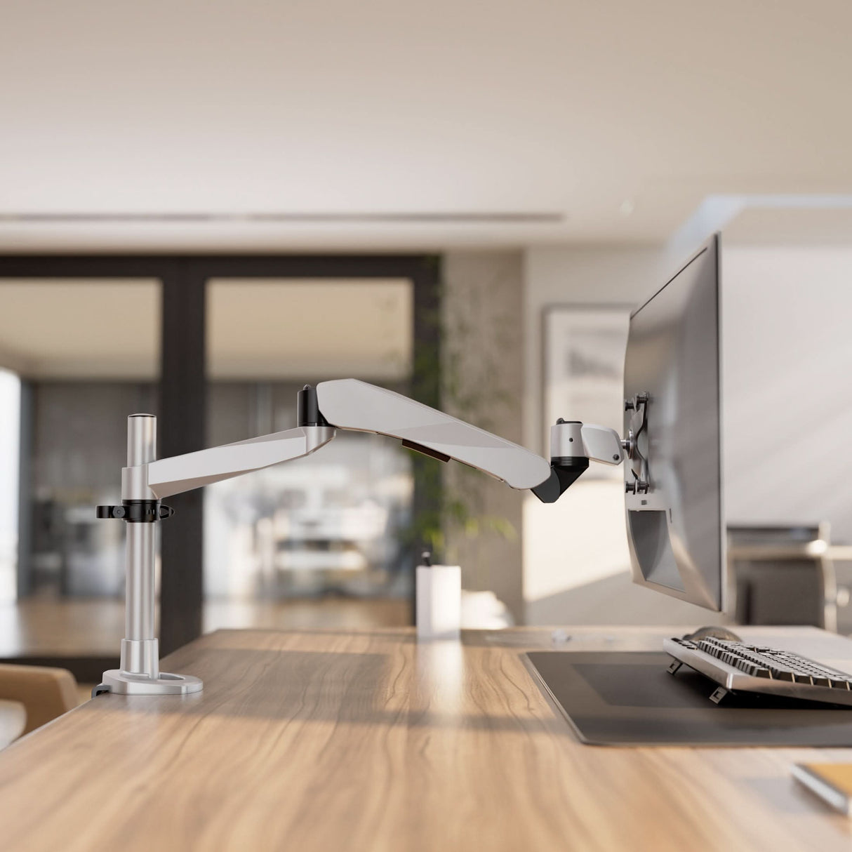 Full Motion Single Monitor Desk Mount with Gas Spring Arm Monitor Mount - CLiX Series Full Motion Single Monitor Desk Mount with Gas Spring Arm - Mount-It! -