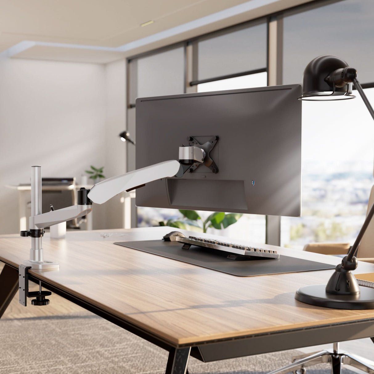 Full Motion Single Monitor Desk Mount with Gas Spring Arm Monitor Mount - CLiX Series Full Motion Single Monitor Desk Mount with Gas Spring Arm - Mount-It! -