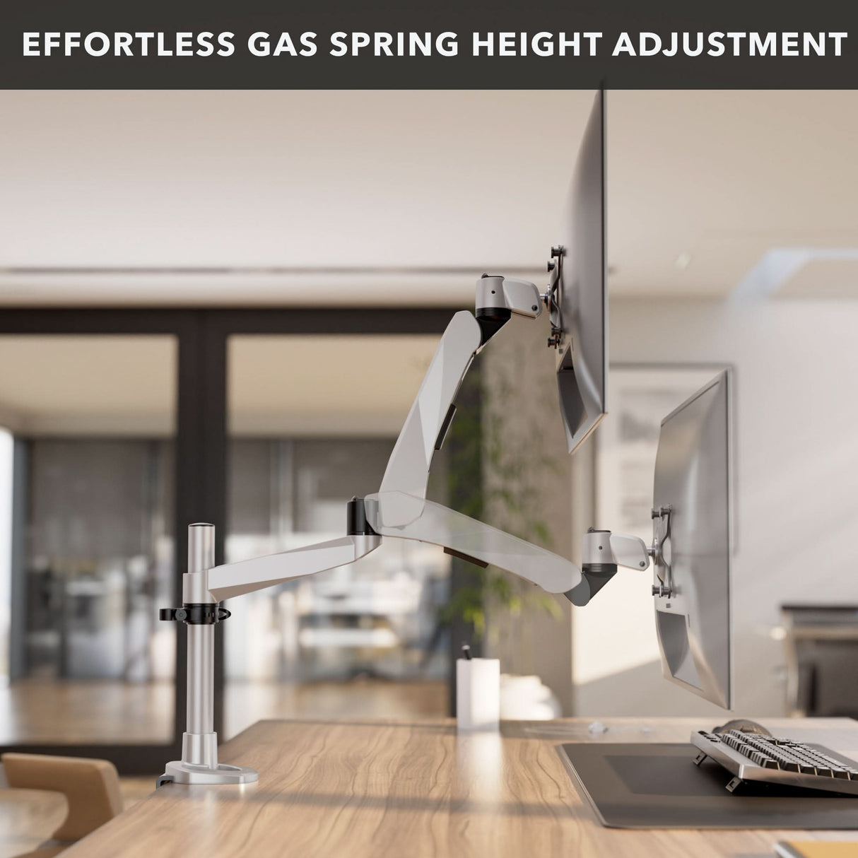 Full Motion Single Monitor Desk Mount with Gas Spring Arm Monitor Mount - CLiX Series Full Motion Single Monitor Desk Mount with Gas Spring Arm - Mount-It! -