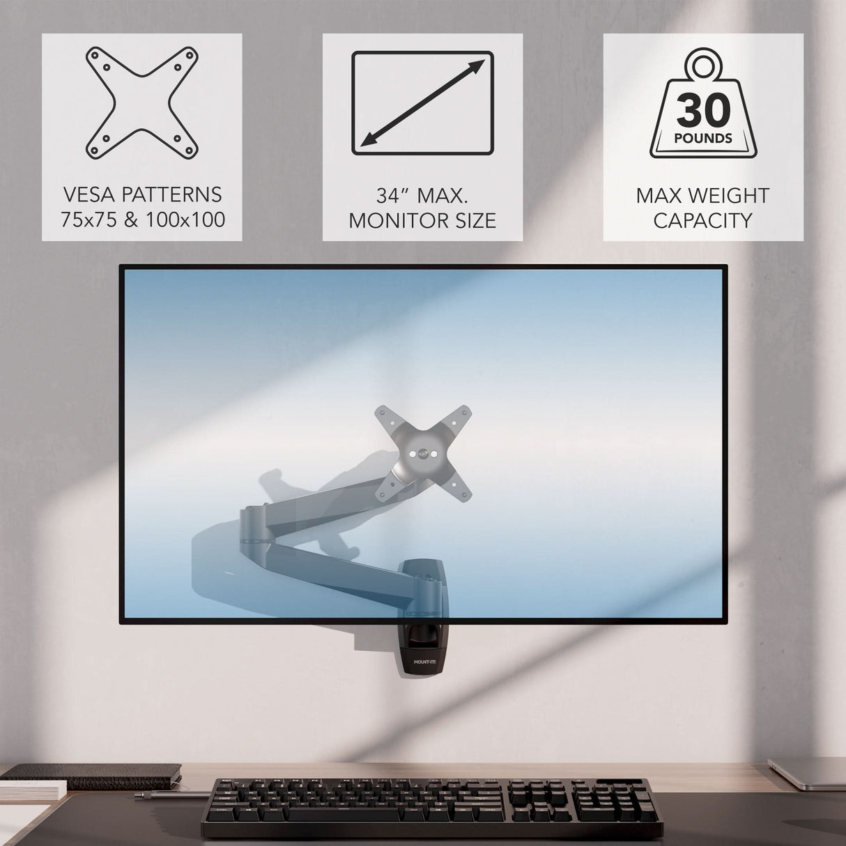 Full Motion Single Monitor Wall Mount Monitor Mount - CLiX Series Full Motion Single Monitor Wall Mount - Mount-It! -