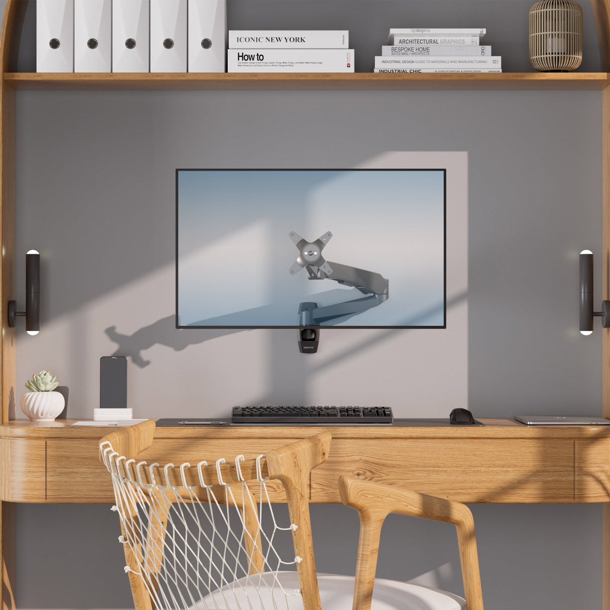 Full Motion Single Monitor Wall Mount with Gas Spring Arm Monitor Mount - CLiX Series Full Motion Single Monitor Wall Mount with Gas Spring Arm - Mount-It! -