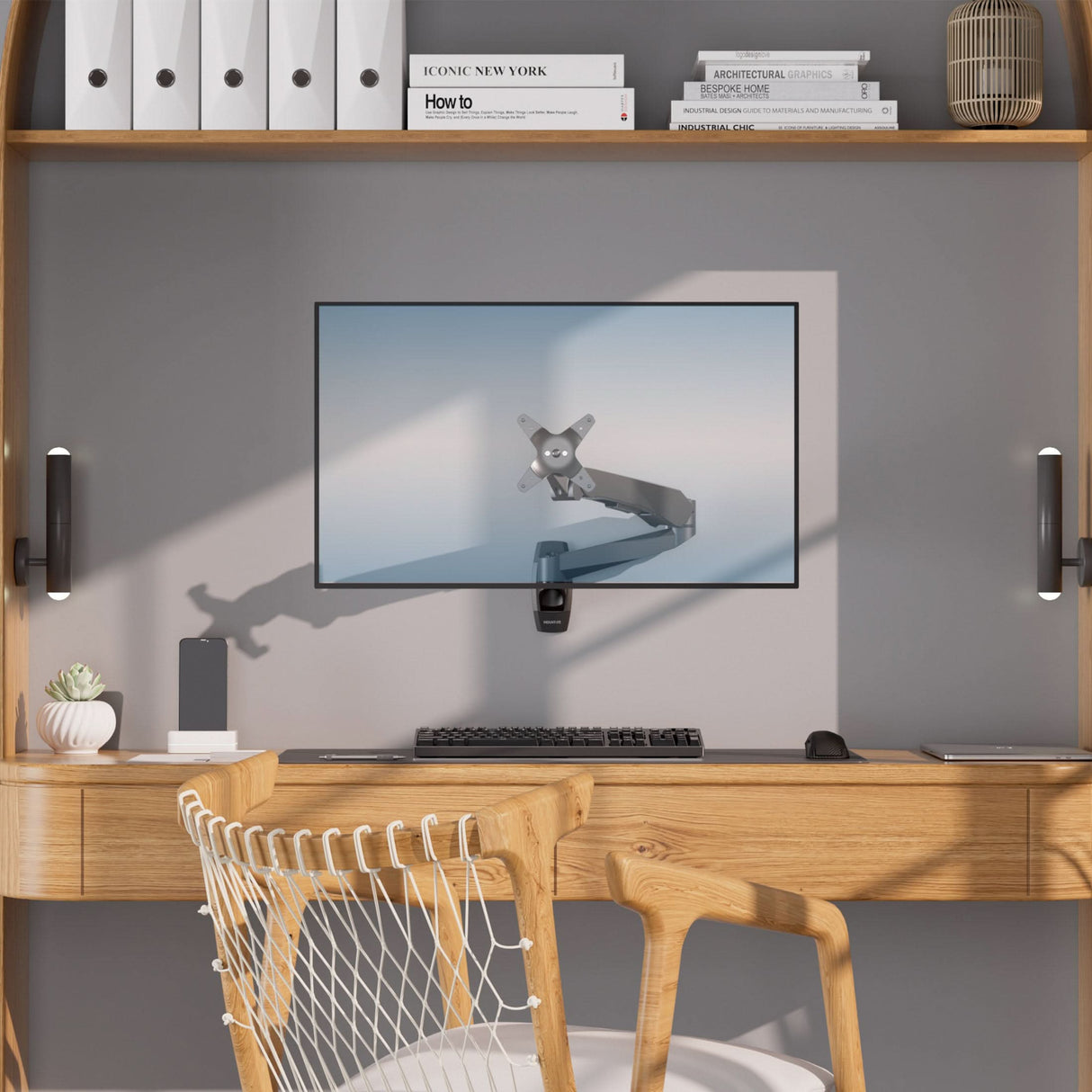 Full Motion Single Monitor Wall Mount with Gas Spring Arm Monitor Mount - CLiX Series Full Motion Single Monitor Wall Mount with Gas Spring Arm - Mount-It! -