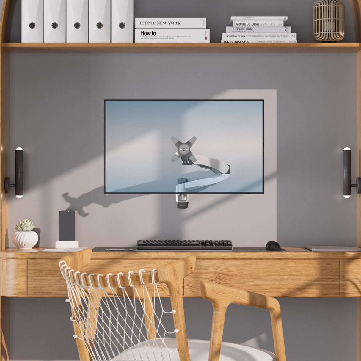 Full Motion Single Monitor Wall Mount with Gas Spring Arm Monitor Mount - CLiX Series Full Motion Single Monitor Wall Mount with Gas Spring Arm - Mount-It! -