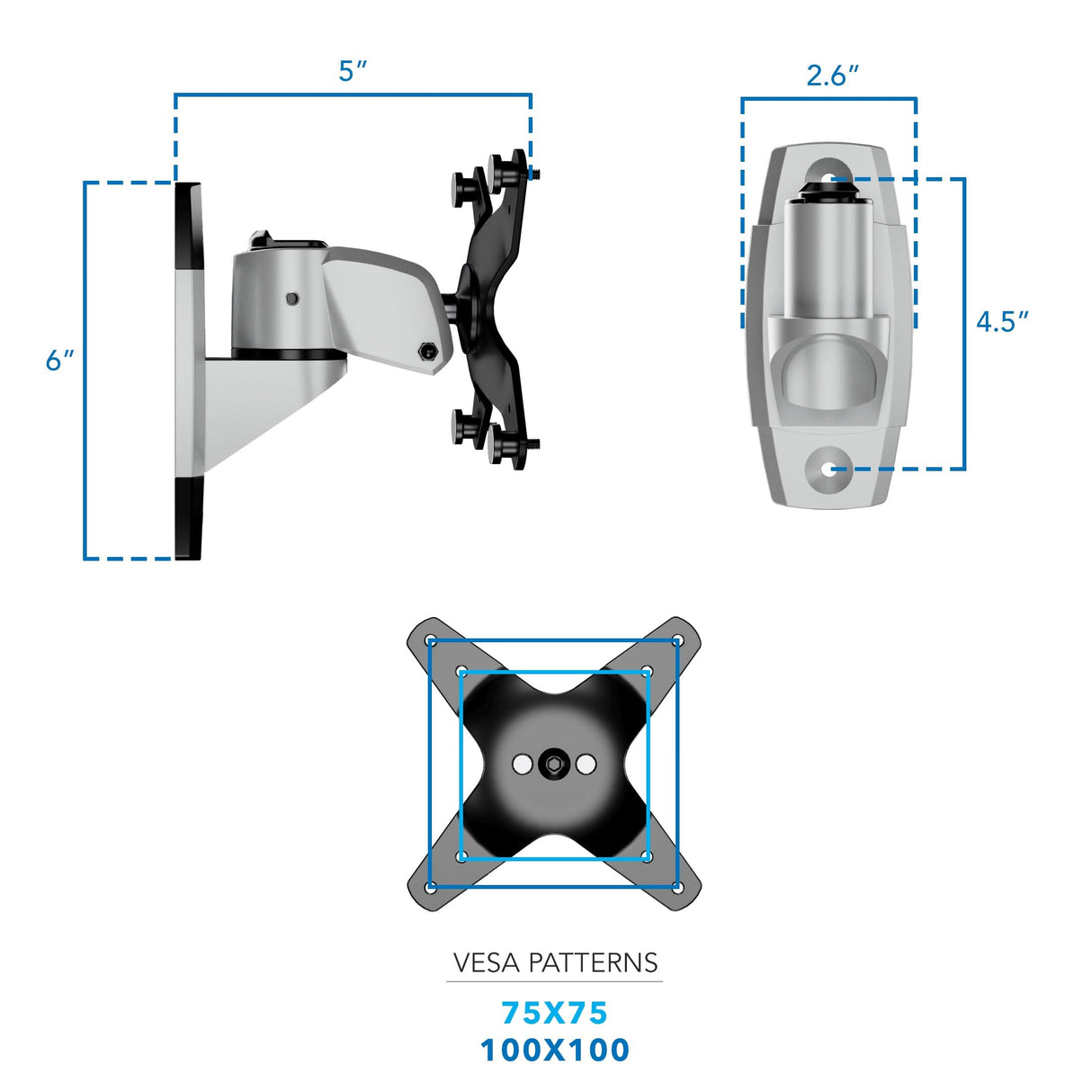 Single Monitor Wall Mount Monitor Mount - CLiX Series Single Monitor Wall Mount - Mount-It! -