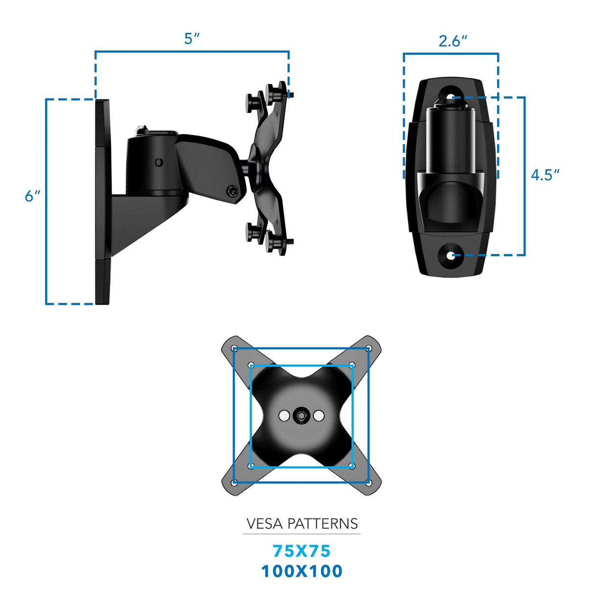 Single Monitor Wall Mount Monitor Mount - CLiX Series Single Monitor Wall Mount - Mount-It! -
