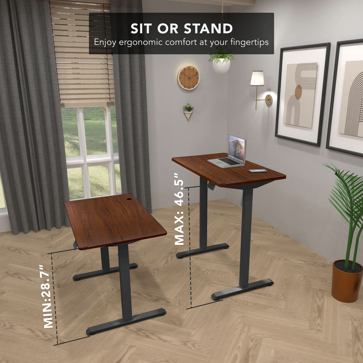 Compact Electric Standing Desk with 40" Tabletop Standing Desk - Compact Electric Standing Desk with 40" Tabletop - Mount-It! -