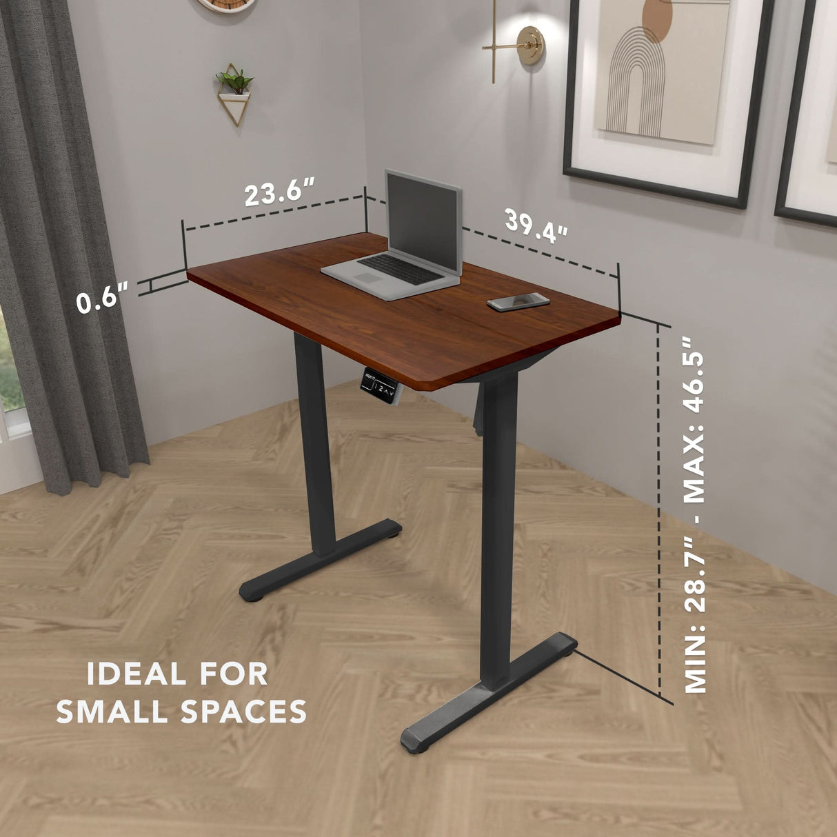 Compact Electric Standing Desk with 40" Tabletop Standing Desk - Compact Electric Standing Desk with 40" Tabletop - Mount-It! -